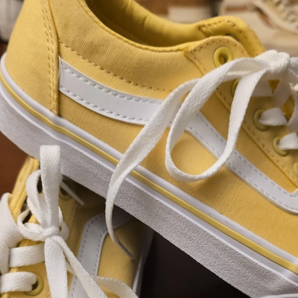 Yellow Canvas Sneakers with White Accents - Picture 6 of 9